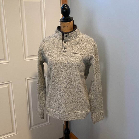 Eddie Bauer Fleece Snap Mock Pullover Size M 1/4 Snap NWOT - Picture 1 of 12